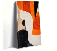 AEFOUU Orange Abstract Shapes Wall Art - Geometric Composition Canvas Print Modern Vertical Home Decor for Living Room Bedroom(70x140cm/28x55in/Frameless)