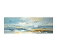 AEFOUU Scandinavian Minimalist Aesthetic Wall Art Nature Abstract Boat Landscape Painting Posters Home Bedroom Living Room Decor(50x140cm/20x55in/Internal Frame)