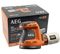 AEG - 18 V PRO18 V Wireless Electric Eccentric Sander - Disc Diameter 125 mm - Speed Dimmer - Self-Gripping System - Soft-Grip Coating - BEX18-125-0