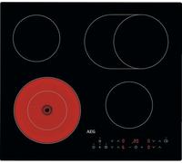 AEG 3000 Series Radiant Hob, Ceramic Hob, HRX64360C, 4 Cooking Zones, 49cm, Touch Control, Gas on Glass, Residual Heat Indicators, Built-in Hob, Black