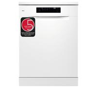 AEG 5000 Series Freestanding Dishwasher GF5200D1SNW, 13 Place Settings, AirDry Technology, TimeSelect Display, Height-Adjustable Upper Basket, Quick 30 Minutes, 850x598x622 mm, Energy Class E, White