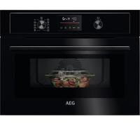 AEG 5000 Series Integrated Built-In Combi Microwave Oven, 41 L Capacity, KOX36506GB, CombiAir Hot Air + 1000 W Microwave, Grill Function, 30-250°C, 455x595x567 mm, Black