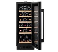 AEG 5000 Series Integrated Wine Cooler 82 cm / 20 Bottle Capacity Wine Fridge, AWS4020B5B, Single Zone 5-18 °C, Black Glass Door Light-protecting, LED Illumination and Wooden Shelves, 40 dB