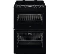 AEG 5000 SurroundCook CCX6540ACB 60cm Wide Double Oven Electric Cooker with Ceramic Hob - Black - A Rated, Black