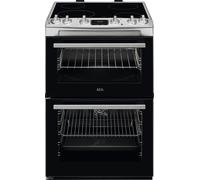 AEG 5000 SurroundCook CCX6540ACM 60cm Double Oven Electric Cooker with Ceramic Hob - Stainless Steel - A Rated, Stainless Steel