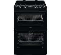 AEG 5000 SurroundCook CIX6540ACB 60cm Wide Double Oven Electric Cooker with Induction Hob - Black - A Rated, Black