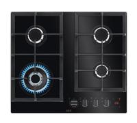 AEG 59cm Series 8000 4 Burner FlameLight Gas On Glass Hob HKB64450NB Black
