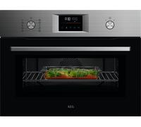 AEG 6000 CombiQuick OK6NK40M Built In Compact Electric Single Oven with Microwave Function - Stainless Steel, Stainless Steel