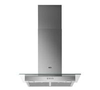 AEG 6000 ExtractionTech Chimney Hood DTB3654M - 60cm Wall Mounted Cooker Hood with Glass Canopy 3 Speeds LED Lighting Powerful Extraction Washable Filter Class C Energy Rating Stainless Steel