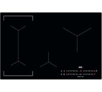 AEG 6000 Series Bridge Induction Hob IKX84443CB, 80 cm, 4 Cooking Zones with Hob2Hood, PowerBoost, OptiFix One Step Install, EcoTimer Energy Saver, Child Lock, Minute Minder, 44x750x490mm, Black