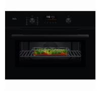 AEG 6000 Series CombiQuick NKK6N50PB Black Built-In Combination Microwave Oven