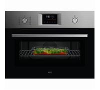 AEG 6000 Series CombiQuick OK6NK40M Black/Stainless Steel Built-In Compact Combination Microwave Oven