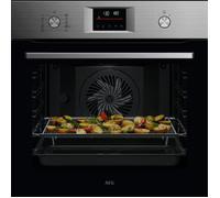 AEG 6000 Series SenseCook OS6PB50AM Black/Stainless Steel Built-In Pyrolytic Single Oven