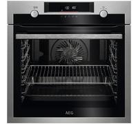 AEG Steambake BPS555060M Built In Electric Single Oven with Pyrolytic Cleaning - Black / Stainless Steel - A+ Rated, Black