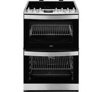 AEG 6000 SteamBake CCB6741ACM 60cm Double Oven Electric Cooker with Ceramic Hob - Stainless Steel - A Rated