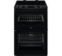 AEG 6000 SurroundCook CIX6500ABB 60cm Double Oven Electric Cooker with - Black - A Rated, Black