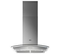 AEG 60cm Curved Glass Chimney Cooker Hood - Stainless Steel | 60 cm width, curved glass, chimney type, stainless steel colour