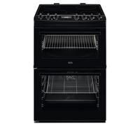 AEG CCX6740ACB 112L Freestanding Double Oven with 4 Ceramic Hobs - Black