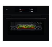 AEG 9000 Series ProAssist NKK9N821B Black Built-In Compact Combination Microwave Oven