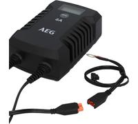 AEG Automotive 10617 Microprocessor Charger for Car Battery LD 6.0, 6 Amp for 6/12 V, 9-HF Charging Levels, Auto Start Function, Comfort Connection