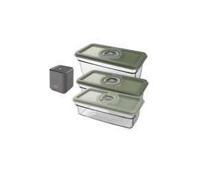 AEG AVFK1+ Vacuum Fresh Kit+ (Hand Vacuum Pump, 3 Airtight Vacuum Containers with Date Function, Fast Vacuuming of Food, Preserving Nutrients)