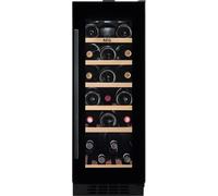 AEG 5000 Series Integrated Wine Cooler 82 cm / 20 Bottle Capacity Wine Fridge, AWS4020B5B, Single Zone 5-18 °C, Black Glass Door Light-protecting, LED Illumination and Wooden Shelves, 40 dB