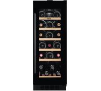 AEG 5000 Series Integrated Wine Cooler 82 cm / 20 Bottle Capacity Wine Fridge, AWS4020B5B, Single Zone 5-18 °C, Black Glass Door Light-protecting, LED Illumination and Wooden Shelves, 40 dB
