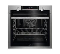 AEG Steambake BPS555060M Built In Electric Single Oven with Pyrolytic Cleaning - Black / Stainless Steel - A+ Rated, Black