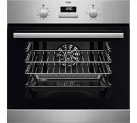 AEG 6000 Series SurroundCook Built In Oven, BSX23101XM, 65L, Aqua Clean, LED Display, Multilevel Cooking, Stainless Steel, Anti-fingerprint, Grill,Defrost, Moist Fan Baking, A