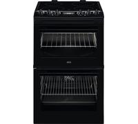 AEG CCX1530ACB Double Oven Electric Cooker with Ceramic Hob - Black - A/A Rated, Black