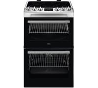 AEG CCX1530ACM Freestanding Electric Cooker Double Oven with Ceramic Hob Stainless Steel