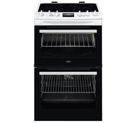 Aeg CCX1530ACW White 55cm Double Oven with Thermaflow? fan operated main oven and conventional top o