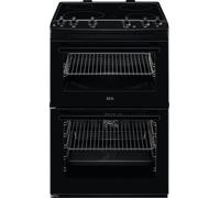 AEG CCX6501ACB 60cm Double Oven Electric Cooker with Ceramic Hob - Black - A Rated, Black