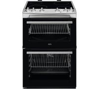 AEG 5000 Series SurroundCook Double Cavity Electric Cooker with Ceramic Hob, CCX6501ACM, Capacity 77/39L, Cooker with Grill function, Heat Indicators, 894-912x600x600mm, Stainless steel, Class A
