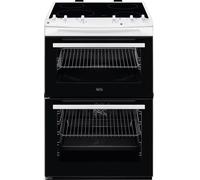 AEG Electric Cooker CCX6501ACW 5000 Series Double Oven 77L Main Oven Ceramic Hob 60cm White