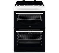 AEG Electric Cooker CCX6501ACW 5000 Series Double Oven 77L Main Oven Ceramic Hob 60cm White