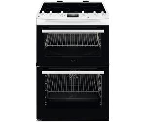 AEG CCX6540ACW 600mm Double Electric Cooker Ceramic Hob White