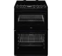 AEG CCX6740ACB 112L Freestanding Double Oven with 4 Ceramic Hobs - Black