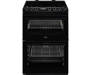 AEG CCX6740ACB 112L Freestanding Double Oven with 4 Ceramic Hobs - Black