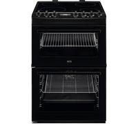 AEG CCX6740ACB 112L Freestanding Double Oven with 4 Ceramic Hobs - Black