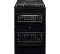 AEG CGX1130ACB 550mm Double Gas Cooker 4-Burner Gas Hob Black