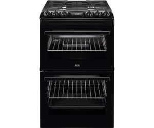 AEG CGX1130ACB 550mm Double Gas Cooker 4-Burner Gas Hob Black