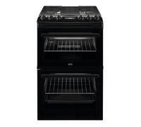 AEG CGX1130ACB 550mm Double Gas Cooker 4-Burner Gas Hob Black
