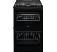 AEG CGX1130ACB 550mm Double Gas Cooker 4-Burner Gas Hob Black
