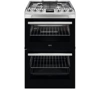Aeg CGX1130ACM 55 cm Gas Cooker - White, Silver/Grey
