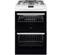 AEG CGX1130ACW 55cm Freestanding Gas Cooker With Double Ovens in White