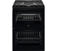 AEG CGX6130ACB 60cm wide Double Oven Gas Cooker - Black - A/A Rated, Black