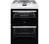 AEG CGX6130ACW 600mm Double Gas Cooker 4-Burner Gas Hob White
