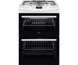 AEG CGX6130ACW 600mm Double Gas Cooker 4-Burner Gas Hob White