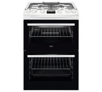 AEG CGX6130ACW 600mm Double Gas Cooker 4-Burner Gas Hob White